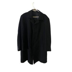 Louis Dell' Olio Men's Wool/Cashmere Blend Heavy Black Coat - 40S